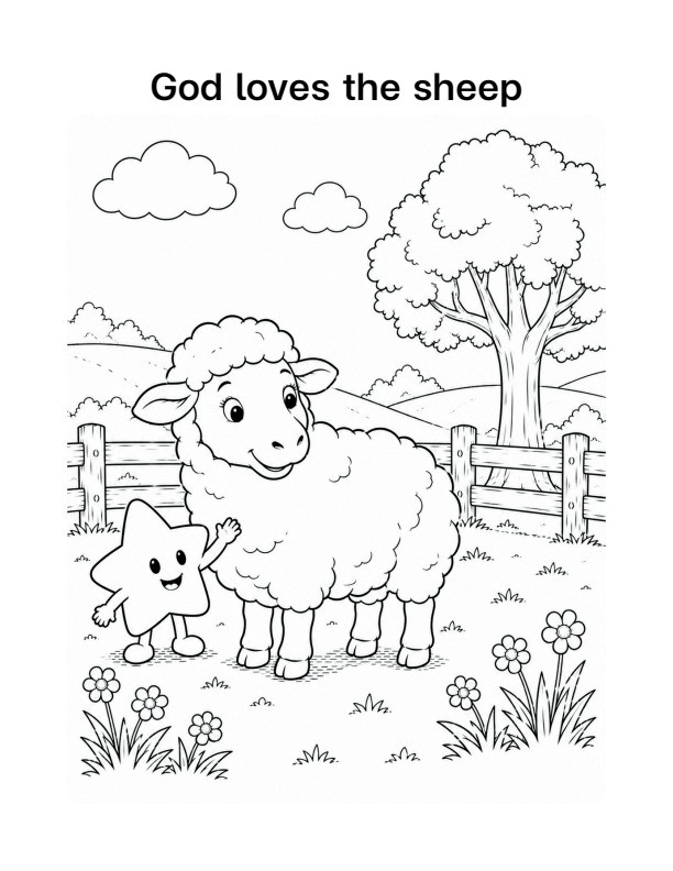 Sample sheep coloring page